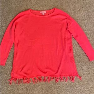 Lilly Pulitzer 3/4 sleeve bright pink sweater